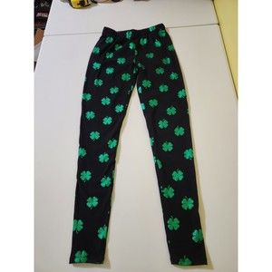 St. Patty's Day Irish Shamrock Four Leaf Clover leggings women's XS